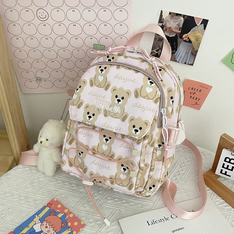 

Bear Graphic Backpack, Baby pink
