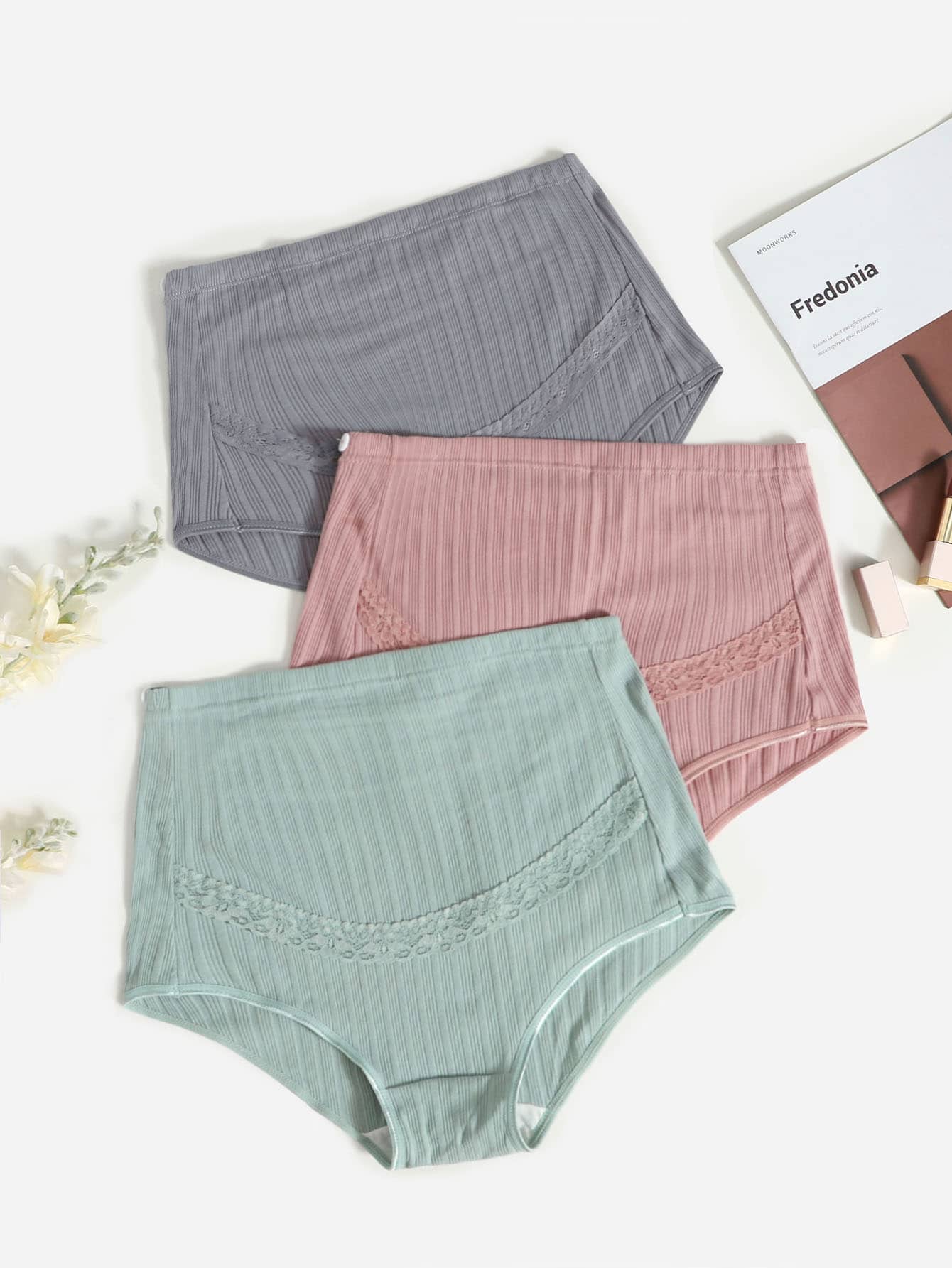 SHEIN Maternidad 3 piezas Set bragas unicolor - Multicolor - Ver 1