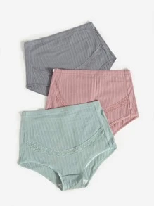 SHEIN Maternidad 3 piezas Set bragas unicolor - Multicolor - Ver 4