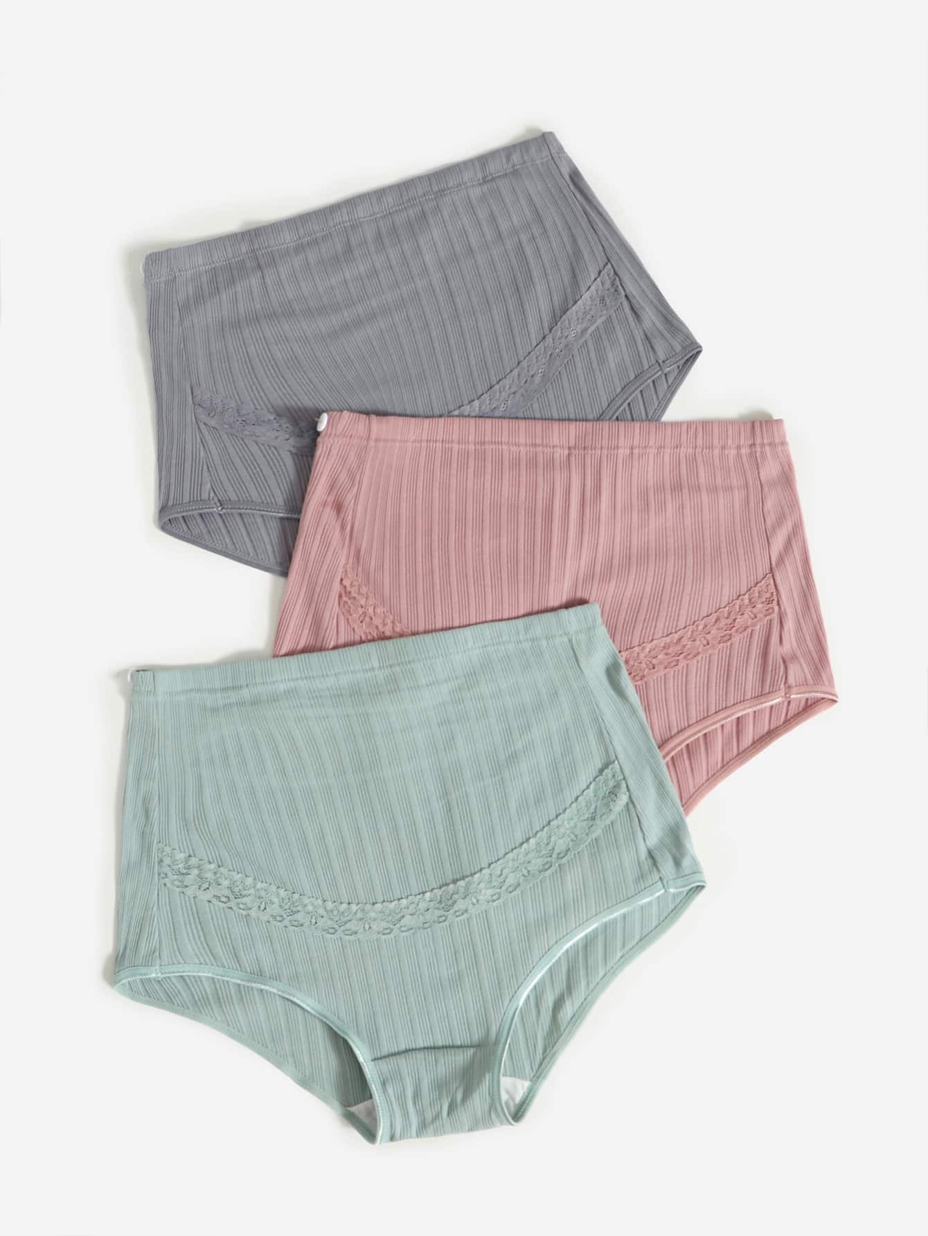 SHEIN 3pack Maternity Solid Panty Set - Multicolor - View 4