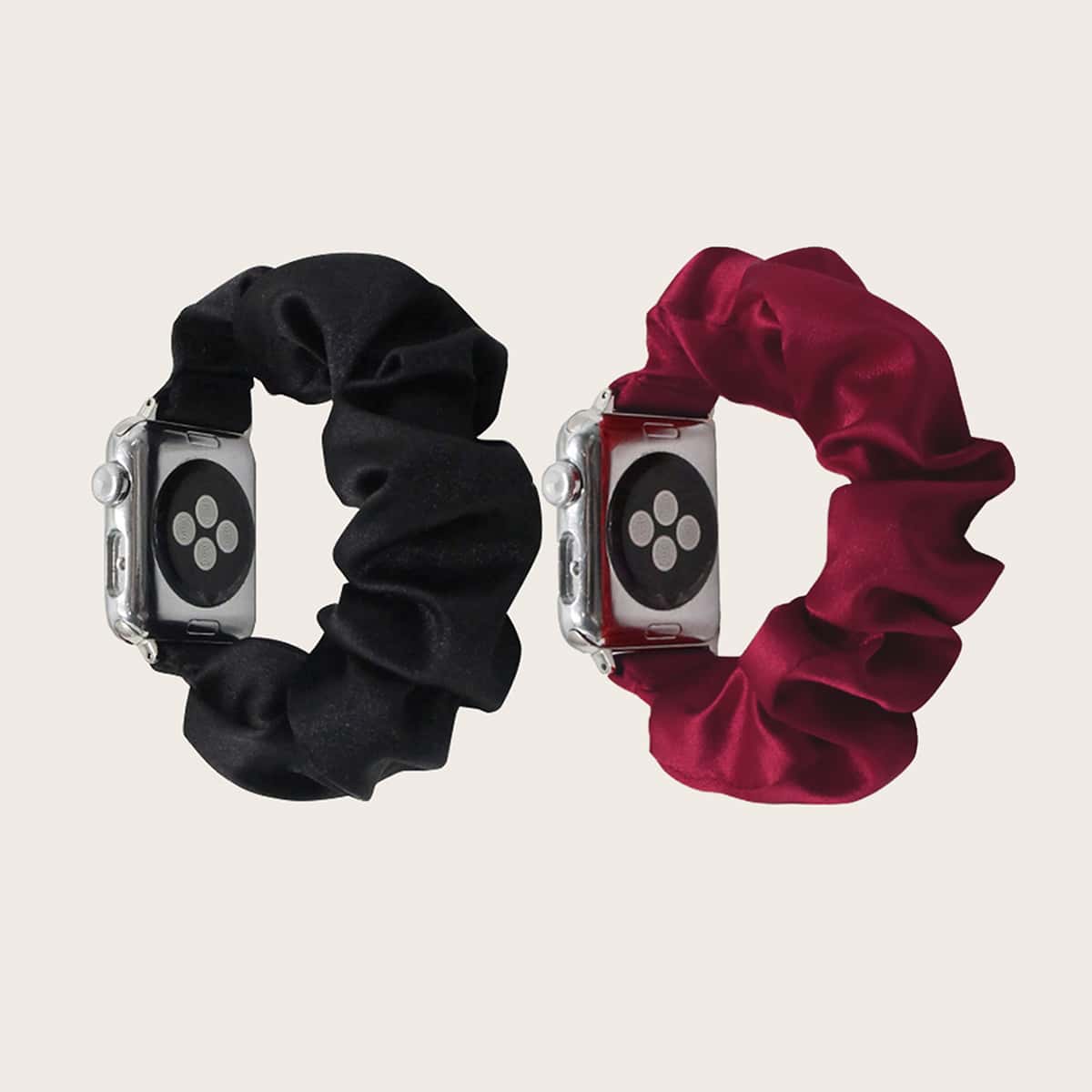 

2pcs Scrunchie Design Watchband For iWatch, Multicolor
