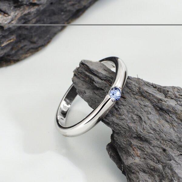 

Platinum Plated Rhinestone Decor Ring, Silver