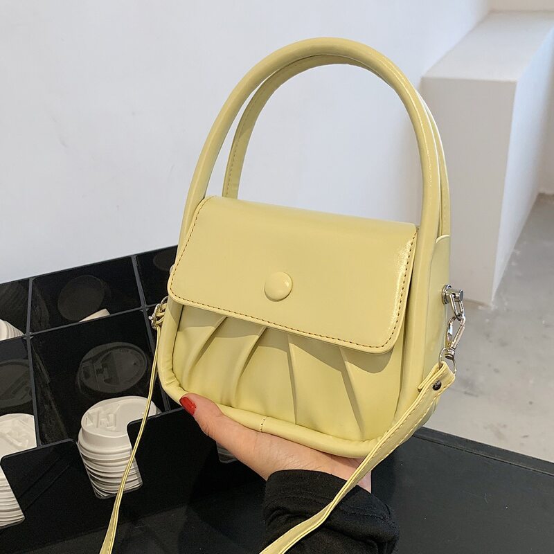 

Ruched Satchel Bag, Yellow