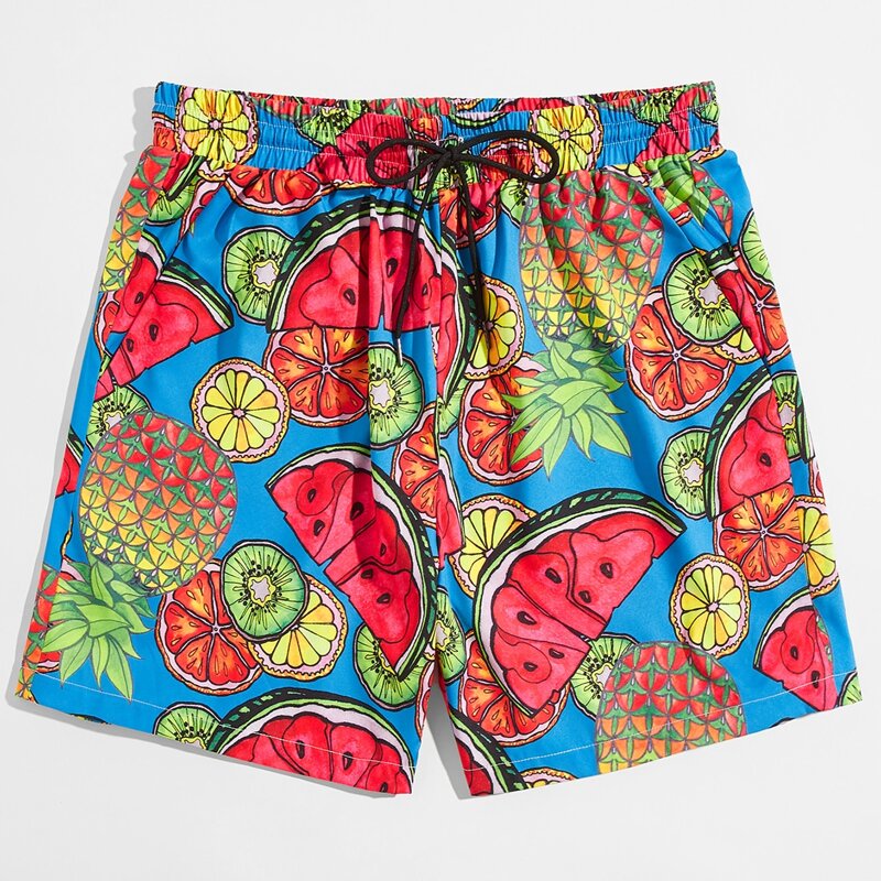 

Guys Fruit Print Drawstring Shorts, Multicolor