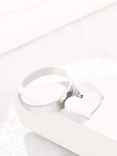 قطعة واحدة بتعليقة قلب خاتم , فولاذ غير قابل للصدأ مجوهرات