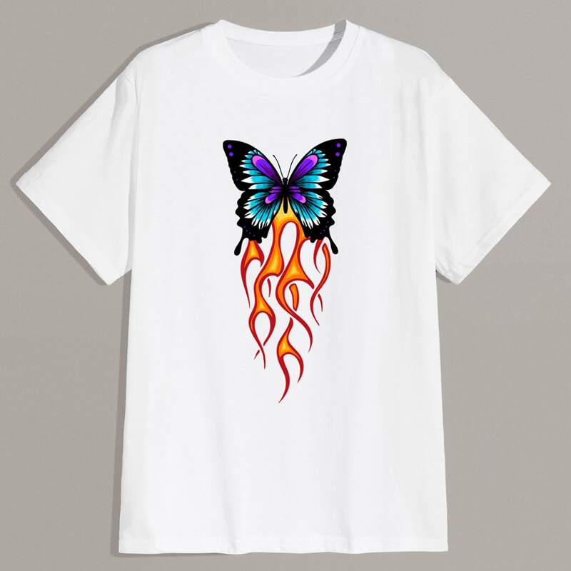 

Guys Fire & Animal Graphic Tee, White