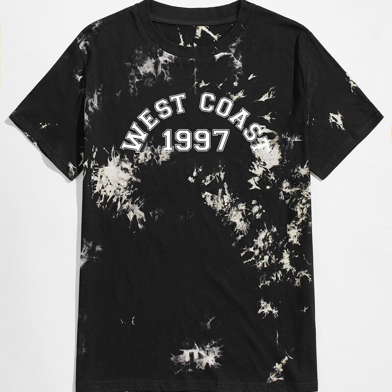 

Guys Letter Graphic Tie Dye Tee, Multicolor