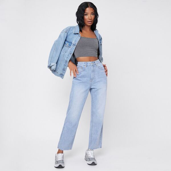 

Straight Leg Jeans, Medium wash