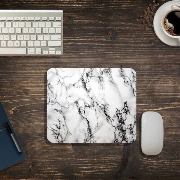 

Marble Pattern Mouse Pad, White