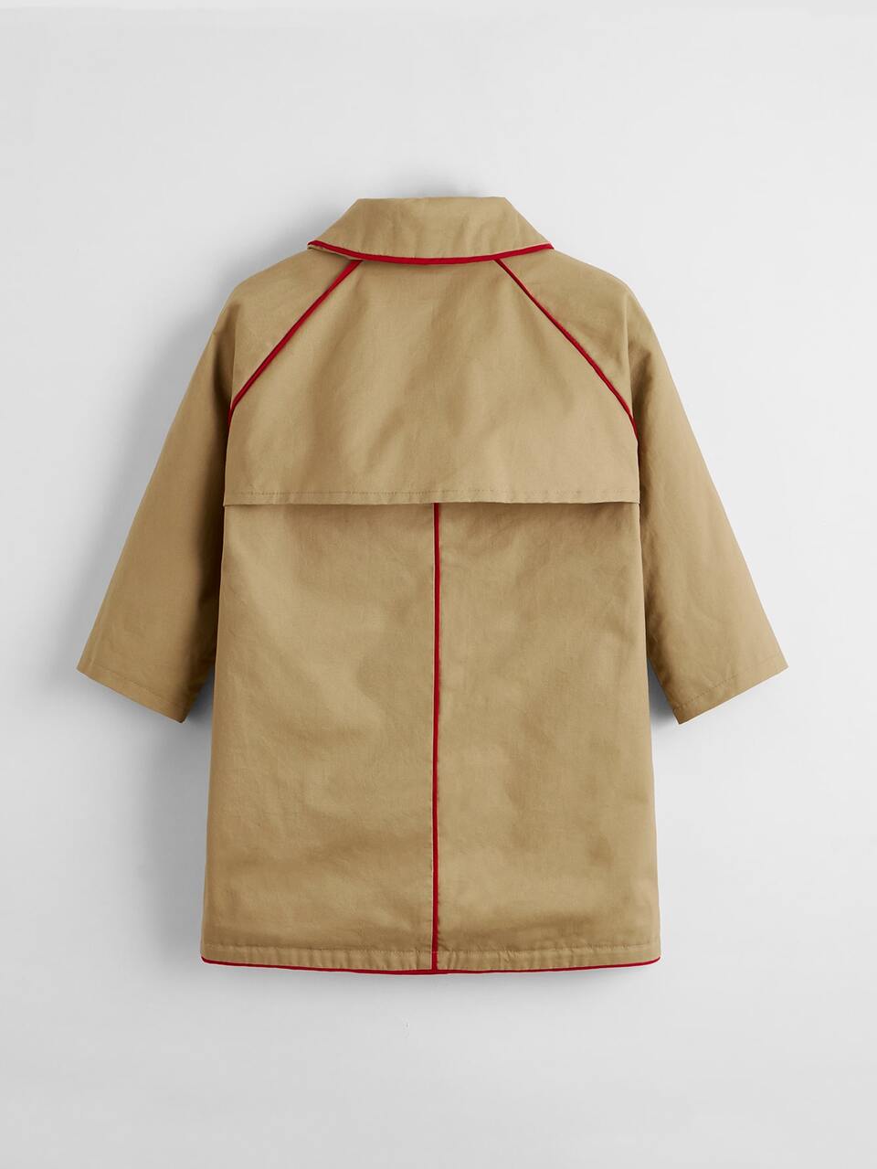 Toddler Girls Contrast Binding Raglan Sleeve Coat