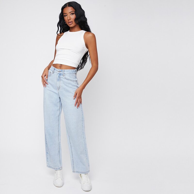

Straight Leg Jeans, Light wash