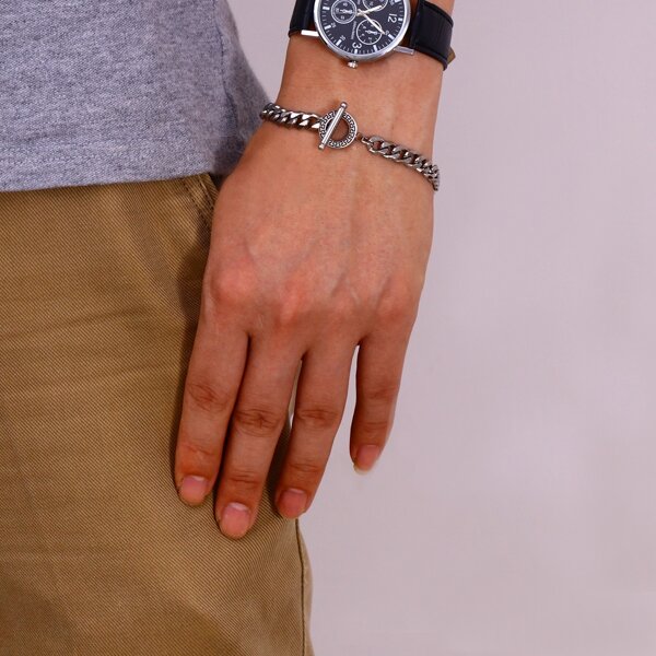 

Men Simple Bracelet, Silver