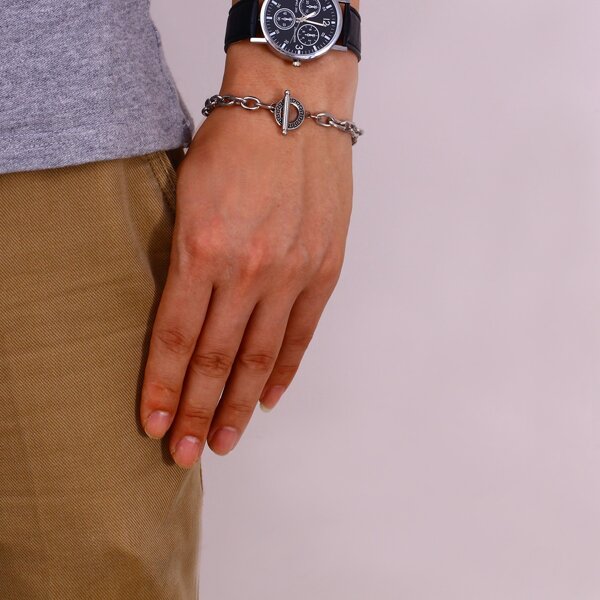 

Men Simple Bracelet, Silver