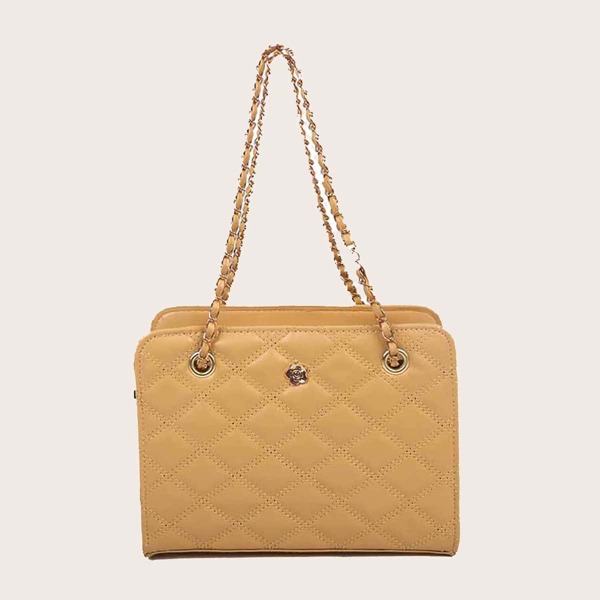 

Quilted Embossed Shoulder Bag, Yellow