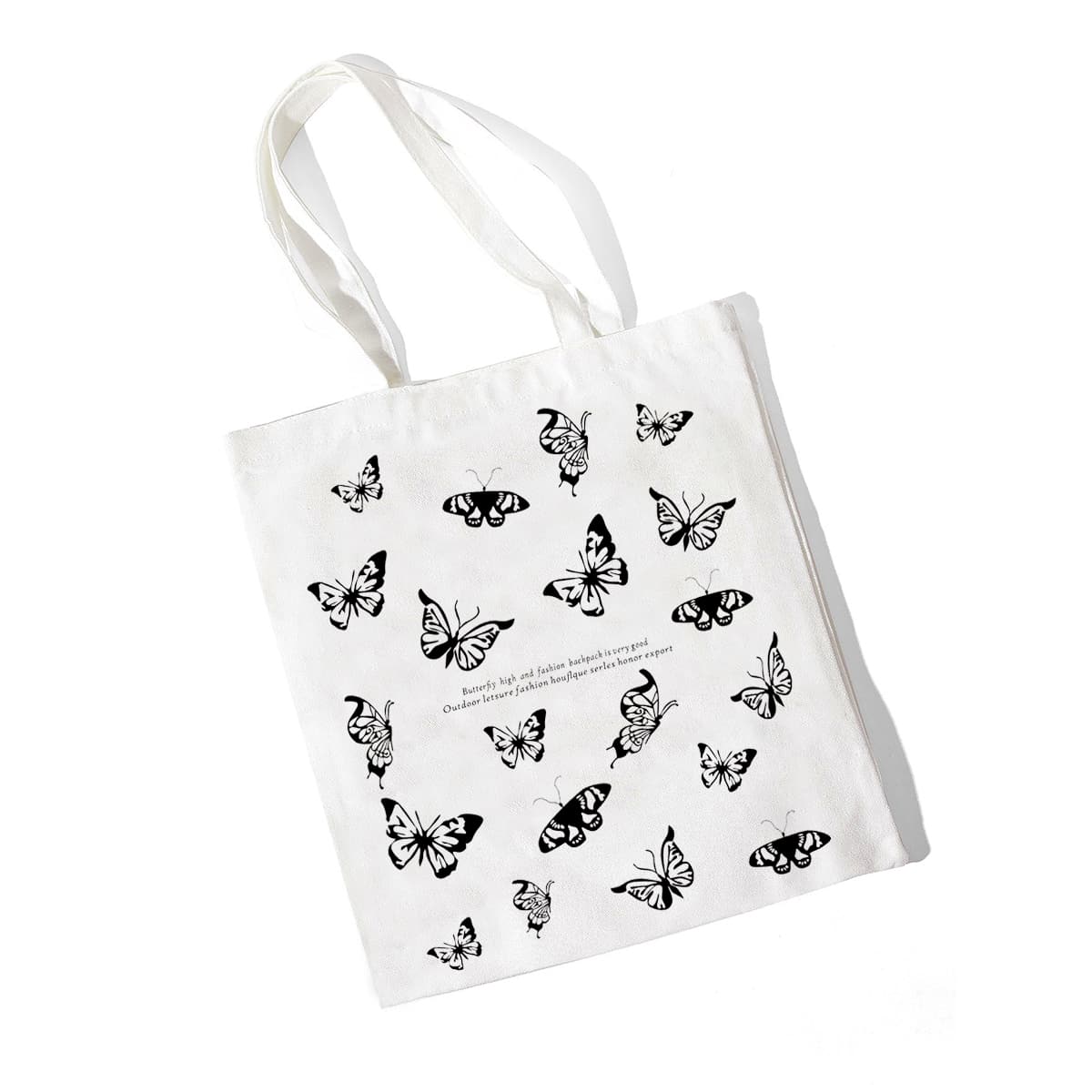 

Butterfly Pattern Tote Bag, White