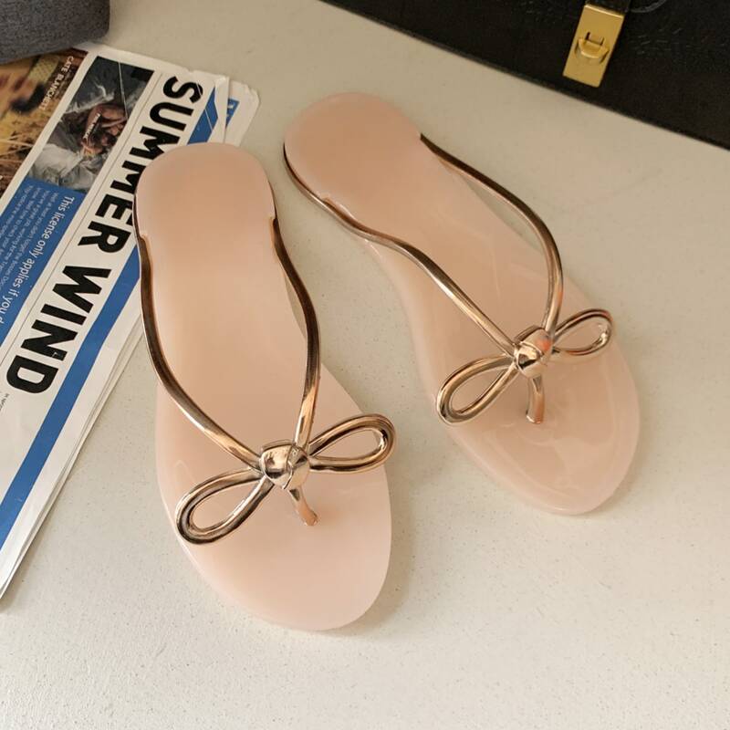 

Bow Thong Sandals, Khaki