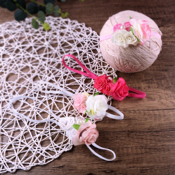 

Newborn Girl Photography 4pcs Floral Headband, Multicolor
