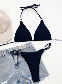 Baju Renang Cincin Plain Seksi - Hitam - View 3