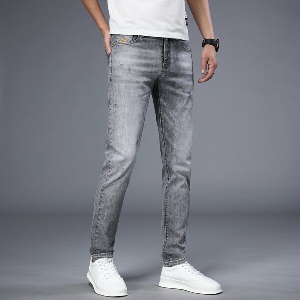 

Men Washed Skinny Jeans, Grey