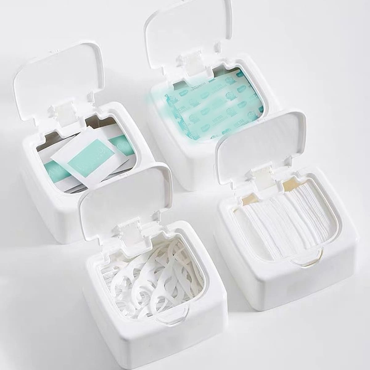 

1pc Plain Mini Storage Box, White