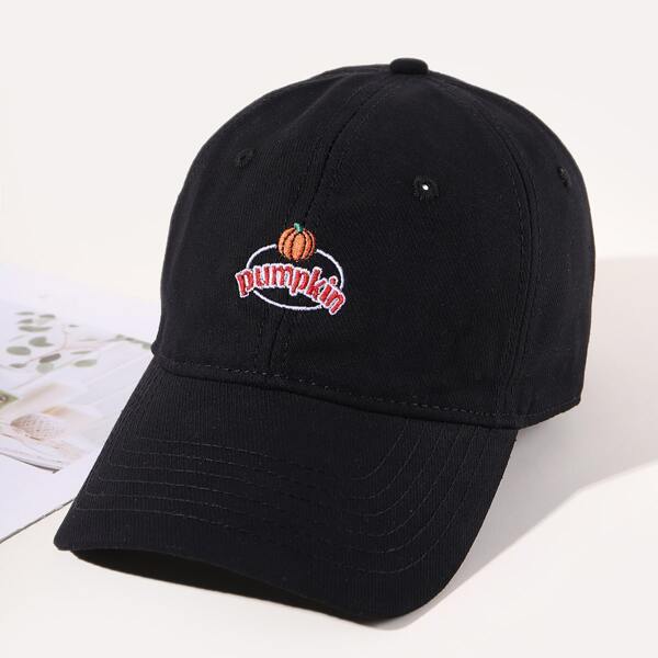 

Letter Embroidered Baseball Cap, Black