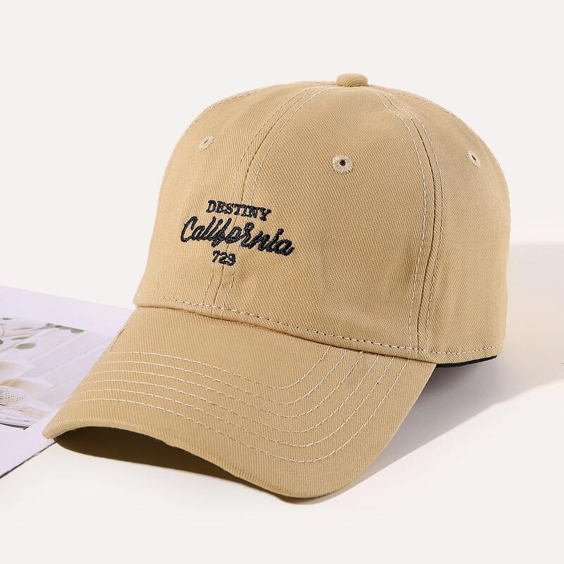 

Letter Graphic Embroidery Baseball Cap, Khaki