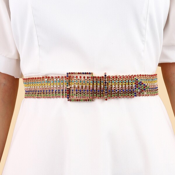 

Rhinestone Decor Belt, Multicolor