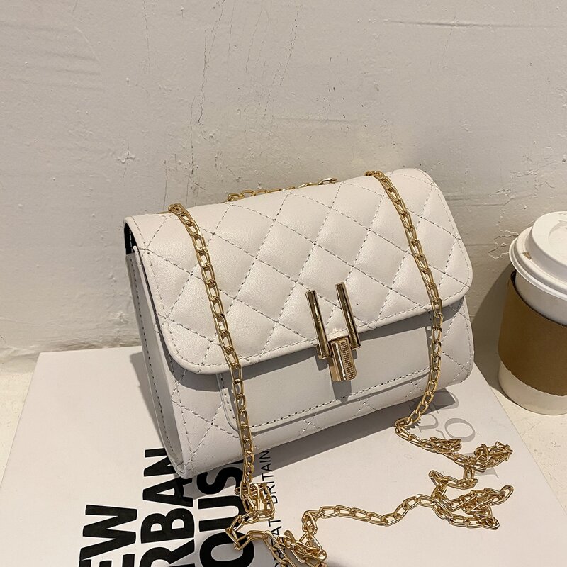 

Quilted Flap Shoulder Bag, White