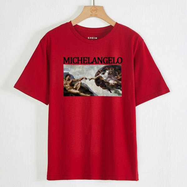 

Figure & Letter Graphic Tee, Red