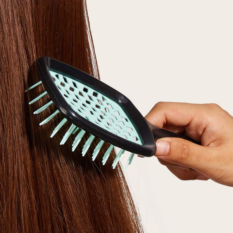 

1pc Hollow Out Hair Brush, Black