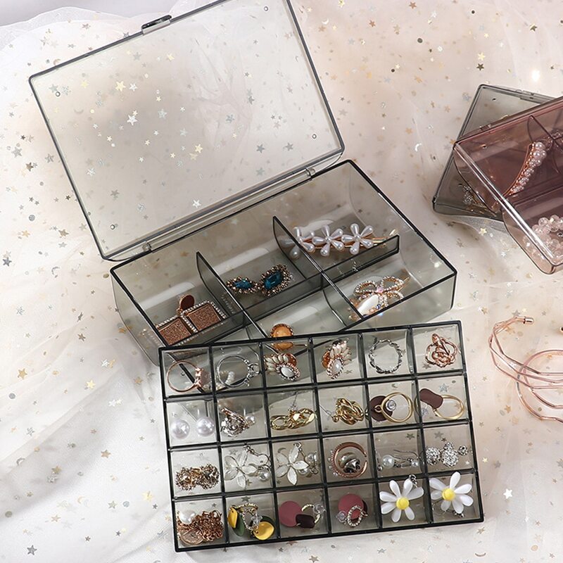 

1pc Multi-grid Jewelry Storage Box, Grey