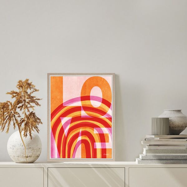 

Letter Graphic Wall Painting, Multicolor