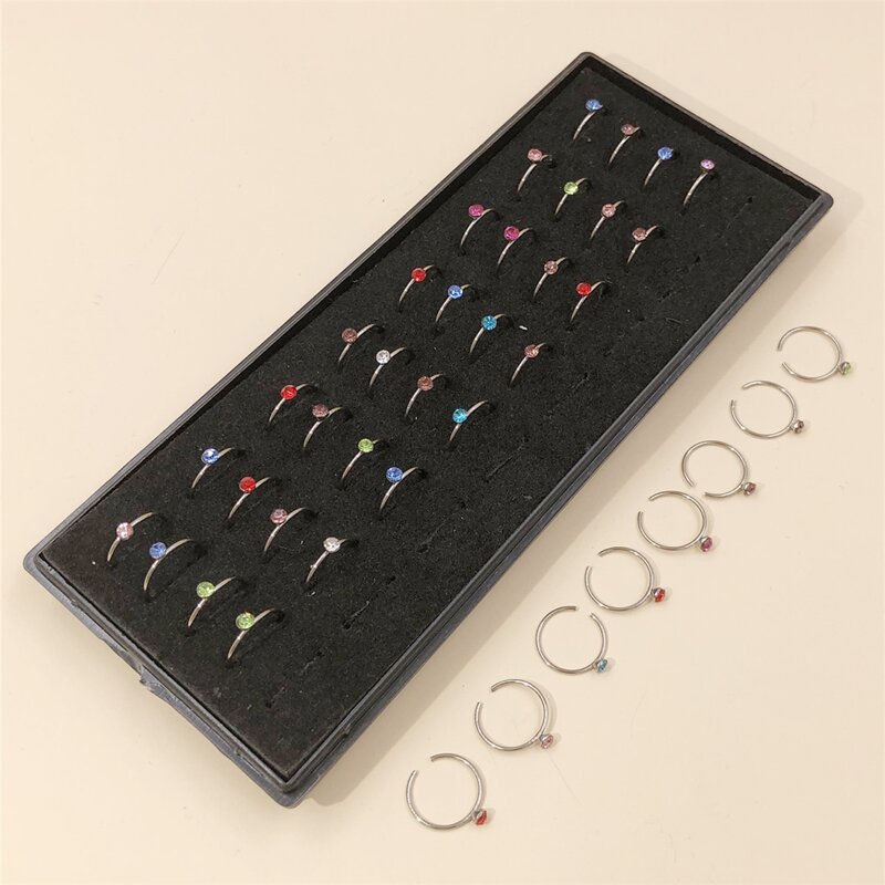 

40pcs Rhinestone Nose Ring, Multicolor