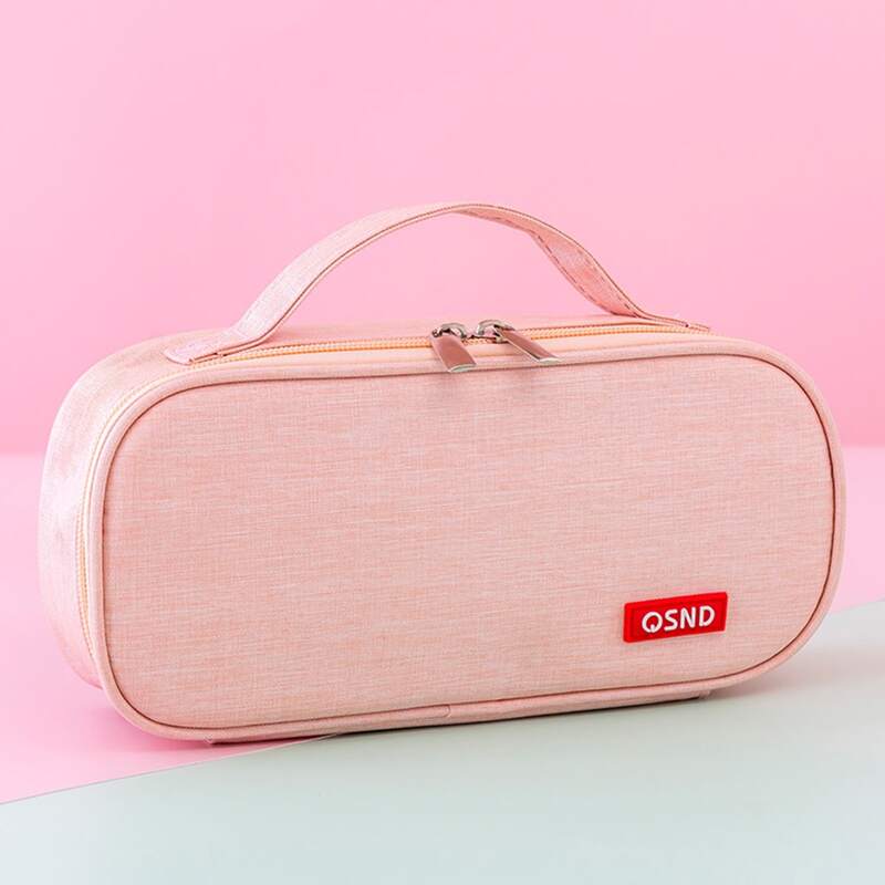 

1pc Plain Large Pencil Bag, Pink