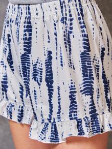 SHEIN VCAY Quần short Viên lá sen Cà vạt nhuộm Boho - Nhiều màu - Xem 4