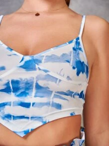 SHEIN VCAY Tie Dye Asymmetrical Hem Cami Top