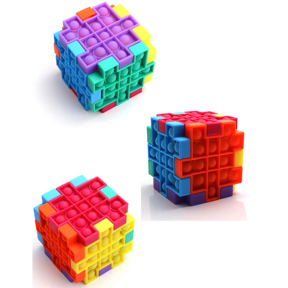 

6pcs Jigsaw Shaped Random Push Pop Bubble, Multicolor