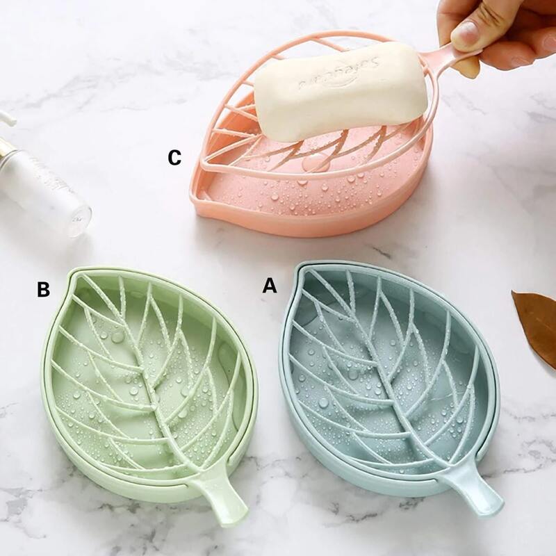 

1pc Leaf Shaped Soap Box, Multicolor