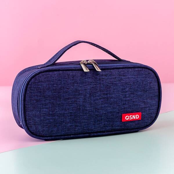 

1pc Plain Large Pencil Bag, Navy blue