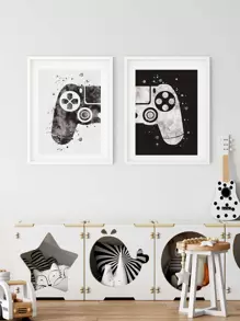 2入組遊戲手柄圖案無框畫 - 彩色 - 查看 1