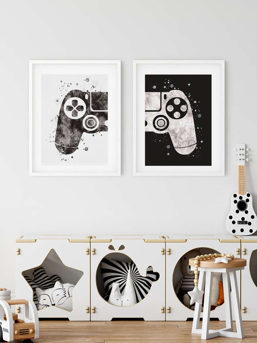 2入組遊戲手柄圖案無框畫 - 彩色 - 查看 1