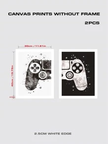 2入組遊戲手柄圖案無框畫 - 彩色 - 查看 2