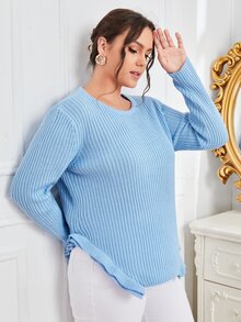 Jersey ribete con fruncido tejido de canalé