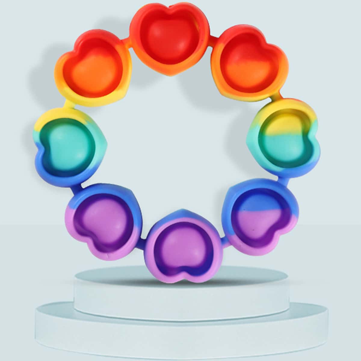 

1pc Random Color Heart Push Bubble Toy, Multicolor