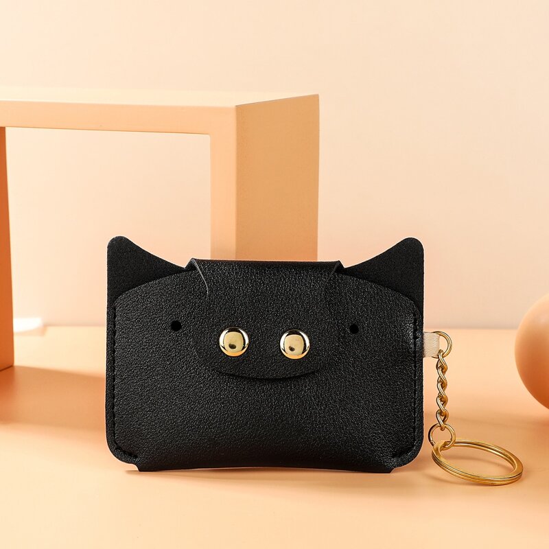 

Mini Cartoon Pig Shaped Card Holder, Black