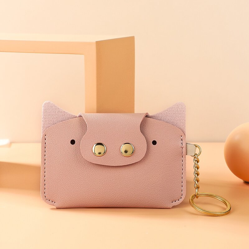 

Mini Cartoon Pig Shaped Card Holder, Pink