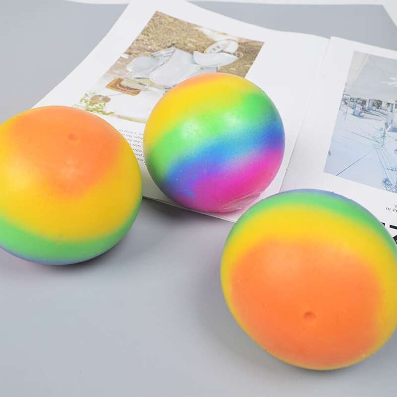 

1pc Rainbow Stripe Squeeze Ball, Multicolor