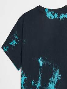 ROMWE MEN Guys Tie Dye & Fish Print Tee - Multicolor - View 3