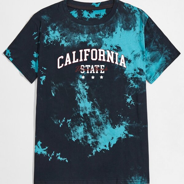 

Guys Letter Graphic Tie Dye Tee, Multicolor