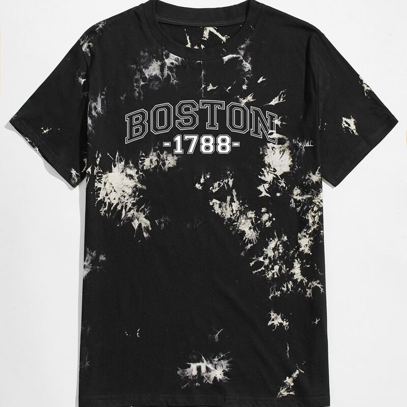 

Guys Letter Tie Dye Tee, Black